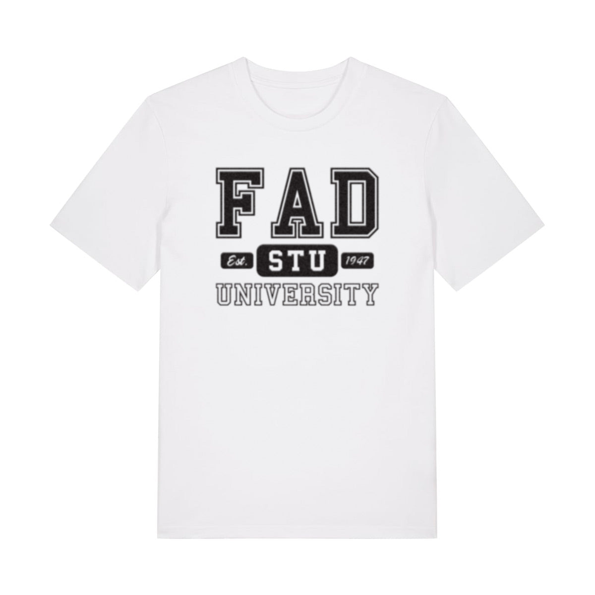 Biele tričko FAD STUBA z organickej bavlny – fakultný merch STU