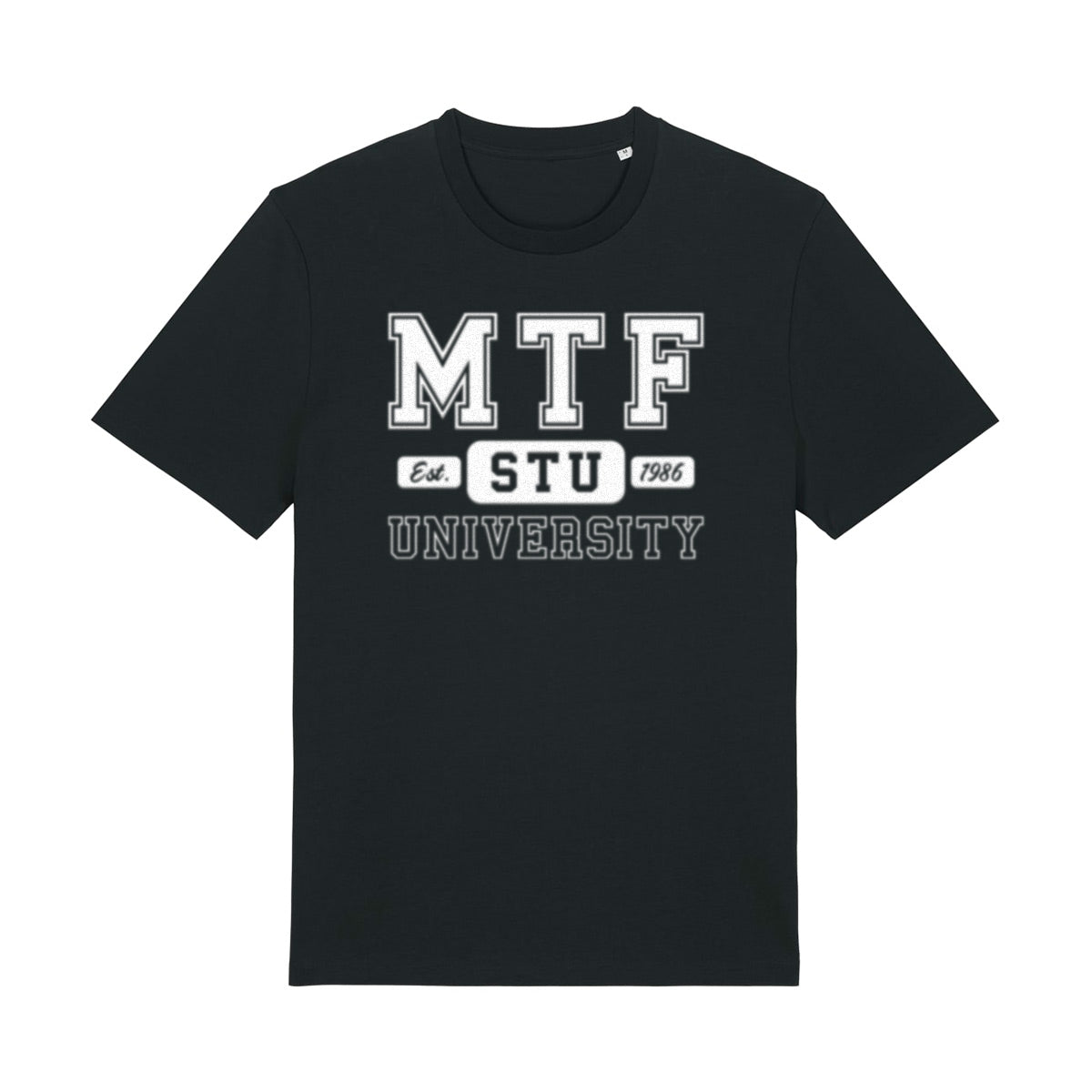 Čierne tričko MTF STUBA z organickej bavlny – fakultný merch STU
