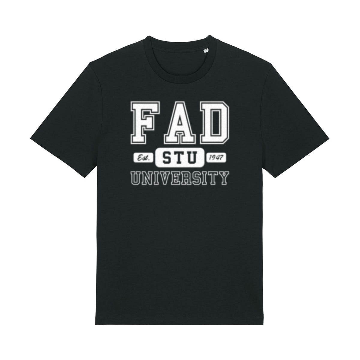 Čierne tričko FAD STUBA z organickej bavlny – fakultný merch STU