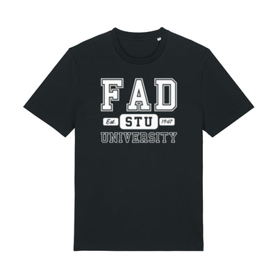 Čierne tričko FAD STUBA z organickej bavlny – fakultný merch STU
