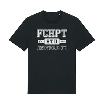 Čierne tričko FCHPT STUBA z organickej bavlny – fakultný merch STU