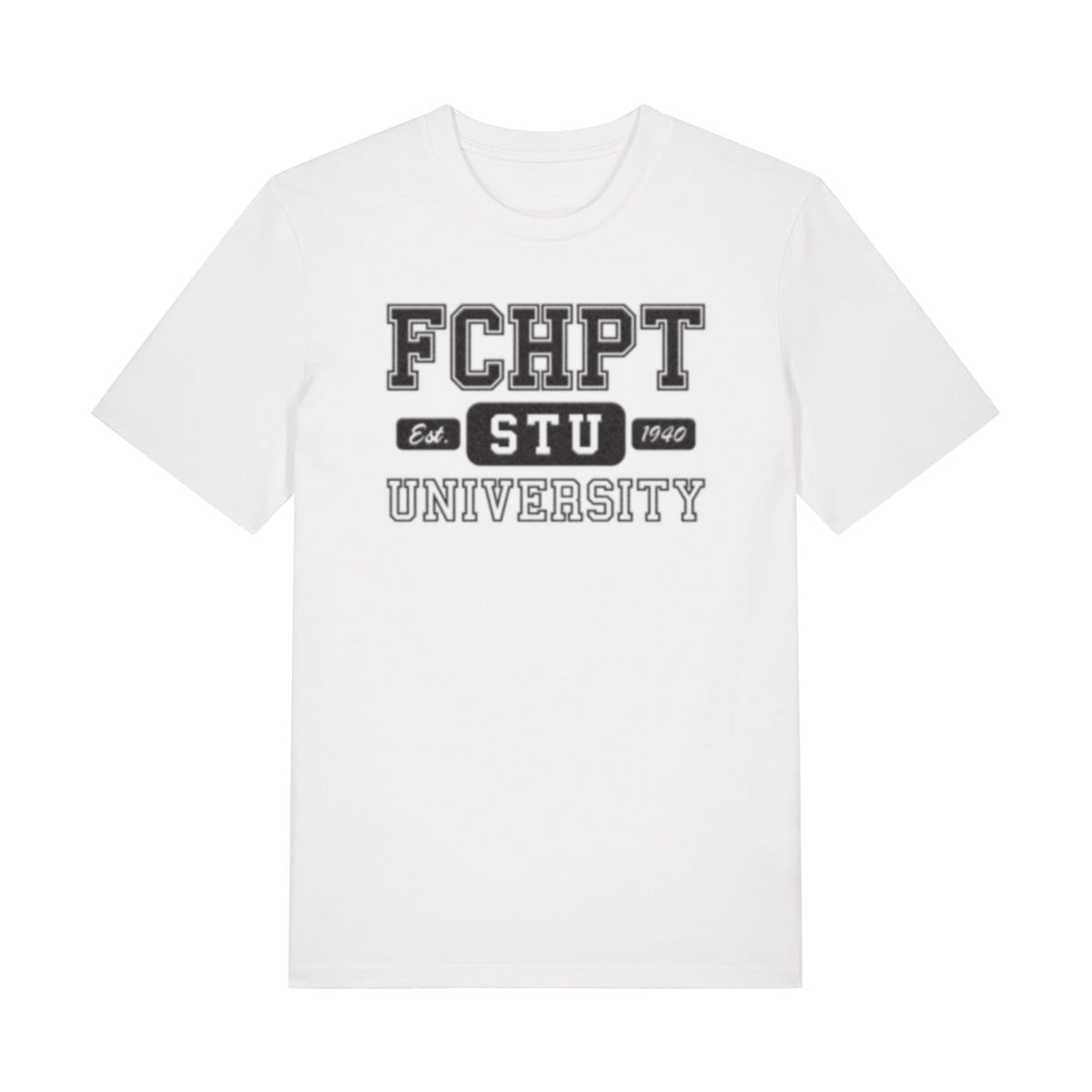 Biele tričko FCHPT STUBA z organickej bavlny – fakultný merch STU