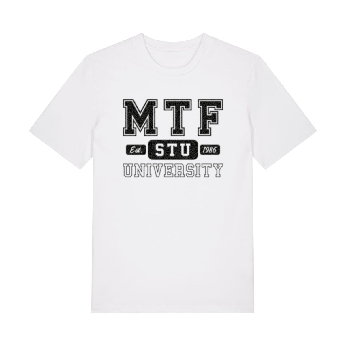 Biele tričko MTF STUBA z organickej bavlny – fakultný merch STU