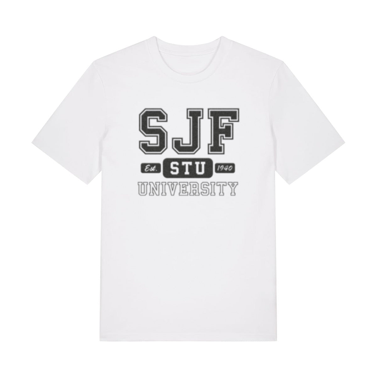 Biele tričko SJF STUBA z organickej bavlny – fakultný merch STU