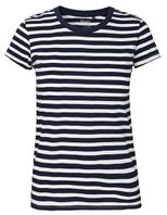Ladies´ Fit T-Shirt - White - Navy (Striped)