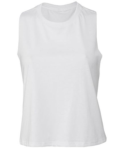 Women´s Racerback Cropped Tank - Solid White Blend