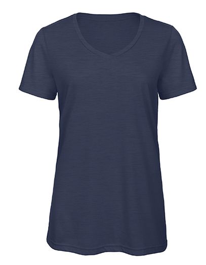 Women´s V-Neck Triblend T-Shirt - Heather Navy